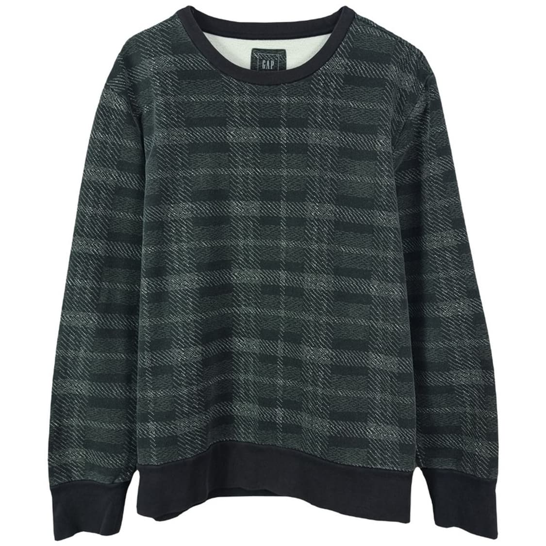 [갭] 체크 패턴 기모 맨투맨 M18657 상품이미지2