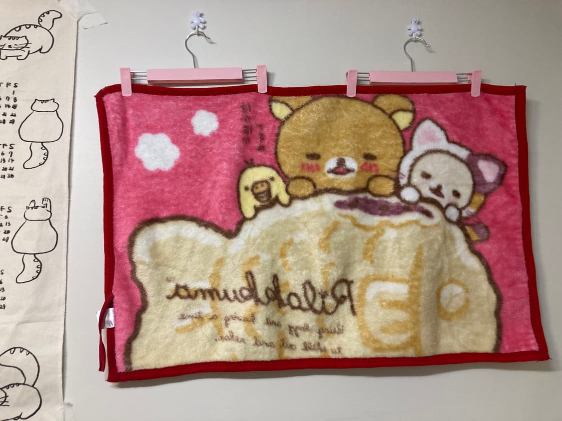 폭닥폭닥 리락쿠마 붕어빵 담요 상품이미지2