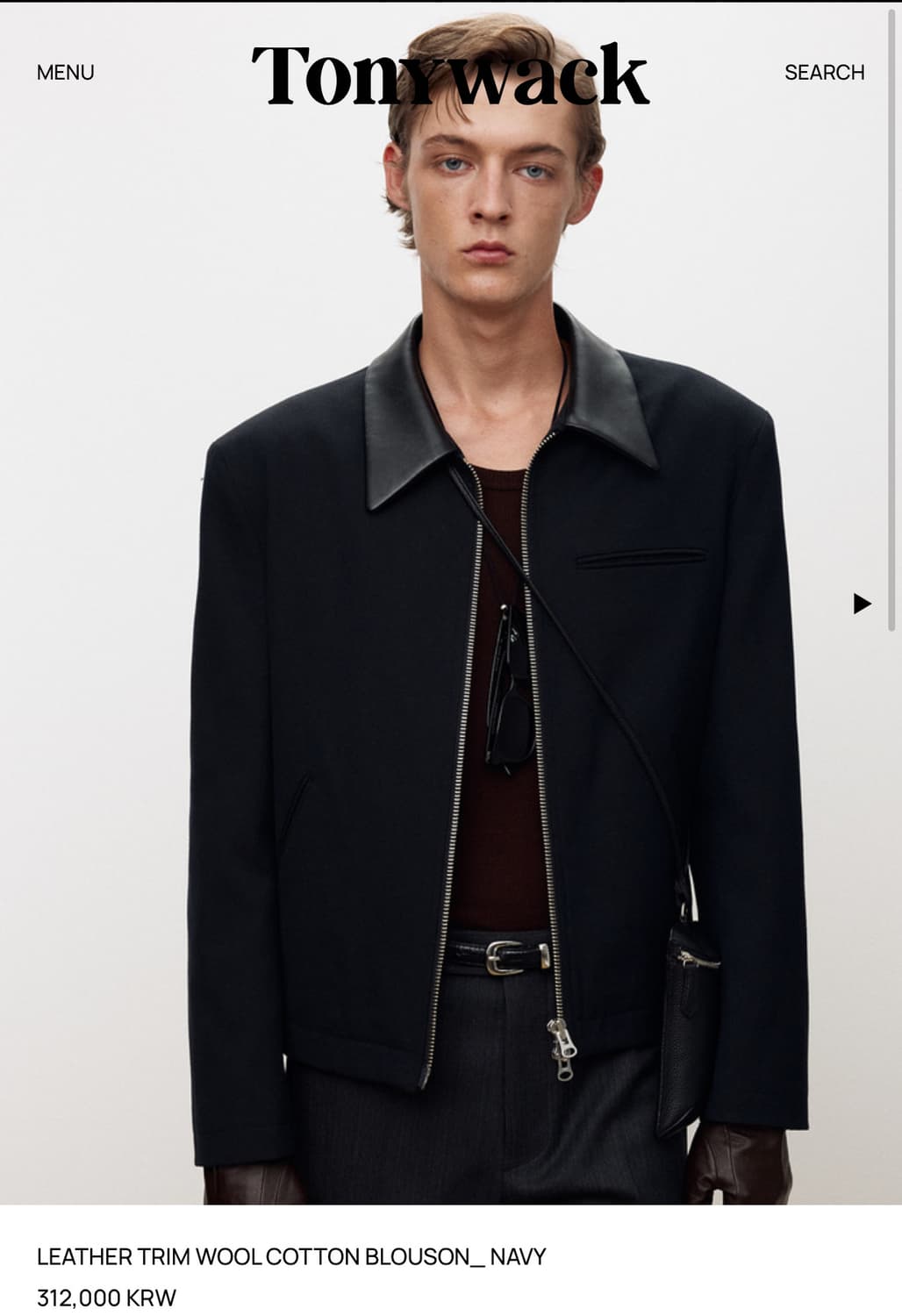 토니웩 레더 울 코튼 블루종 m,l 상품이미지1