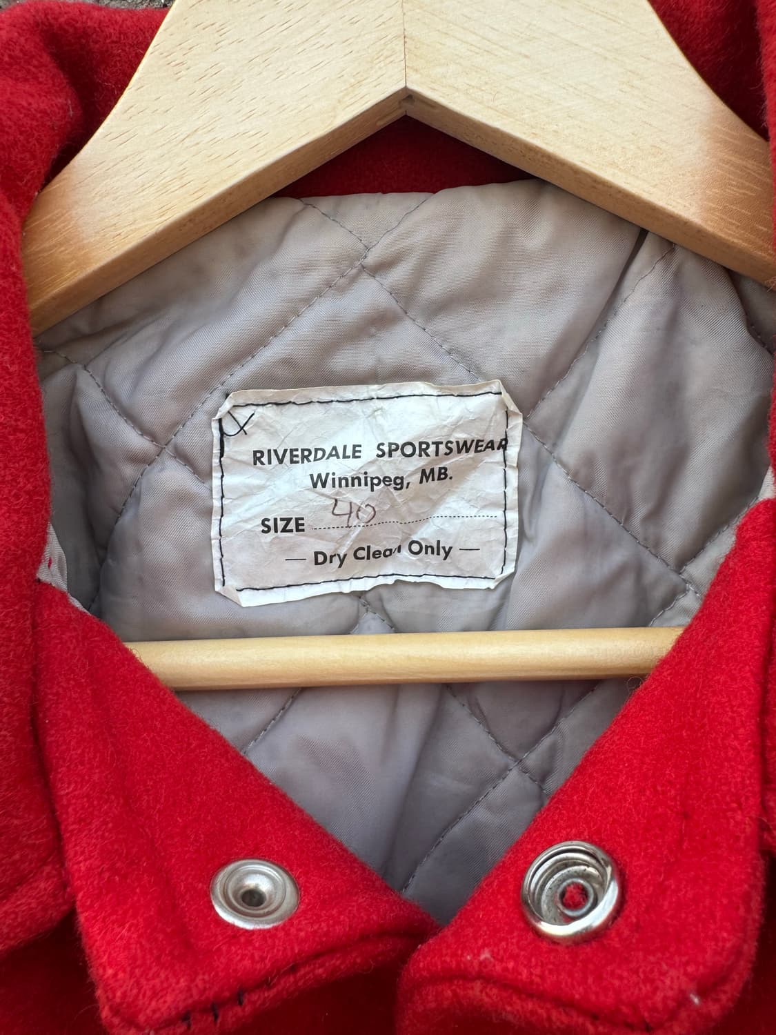 80~90s 빈티지 리버데일 스포츠웨어 울 레더 암 바시티 자켓 40 상품이미지5