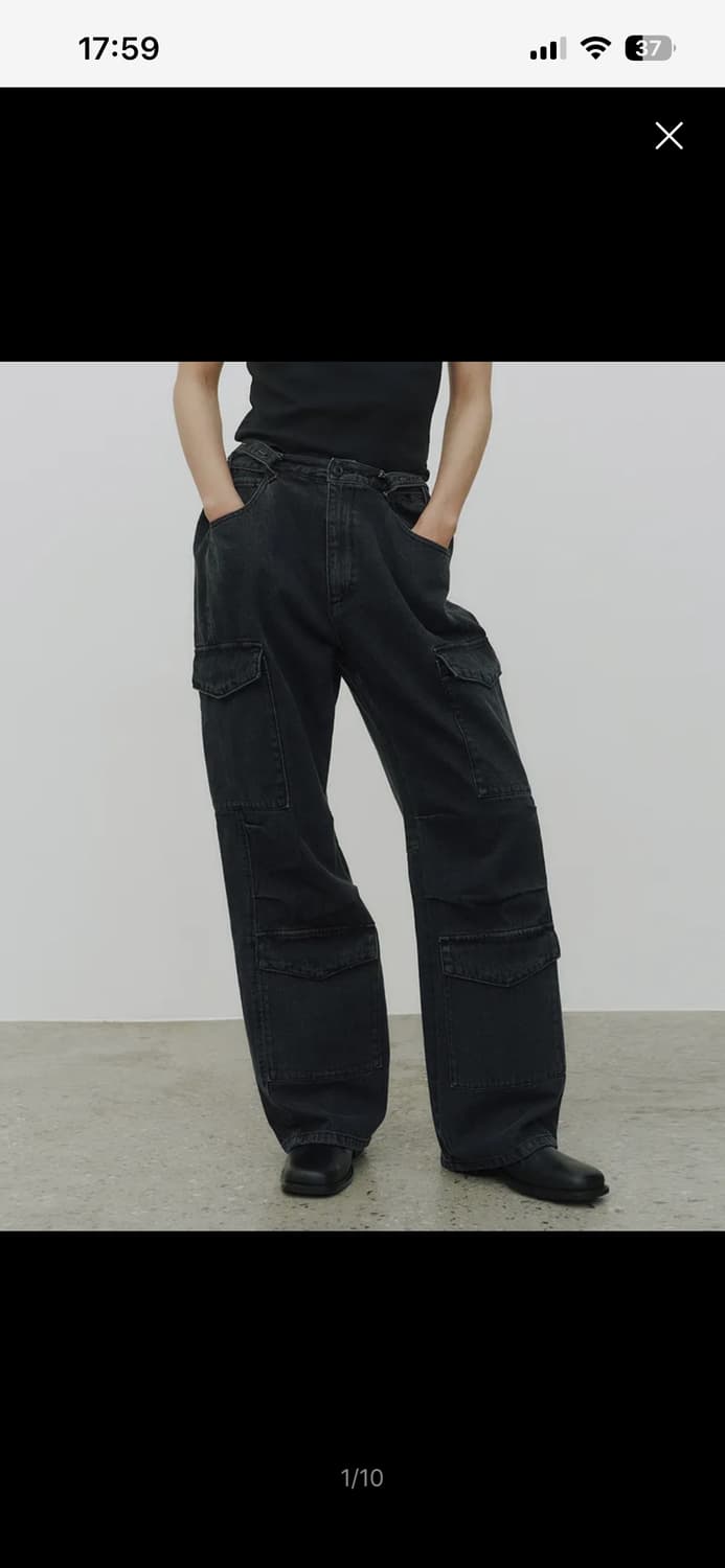 [48]노이어 유틸리티 카고 와이드 팬츠 그레이 48 상품이미지2