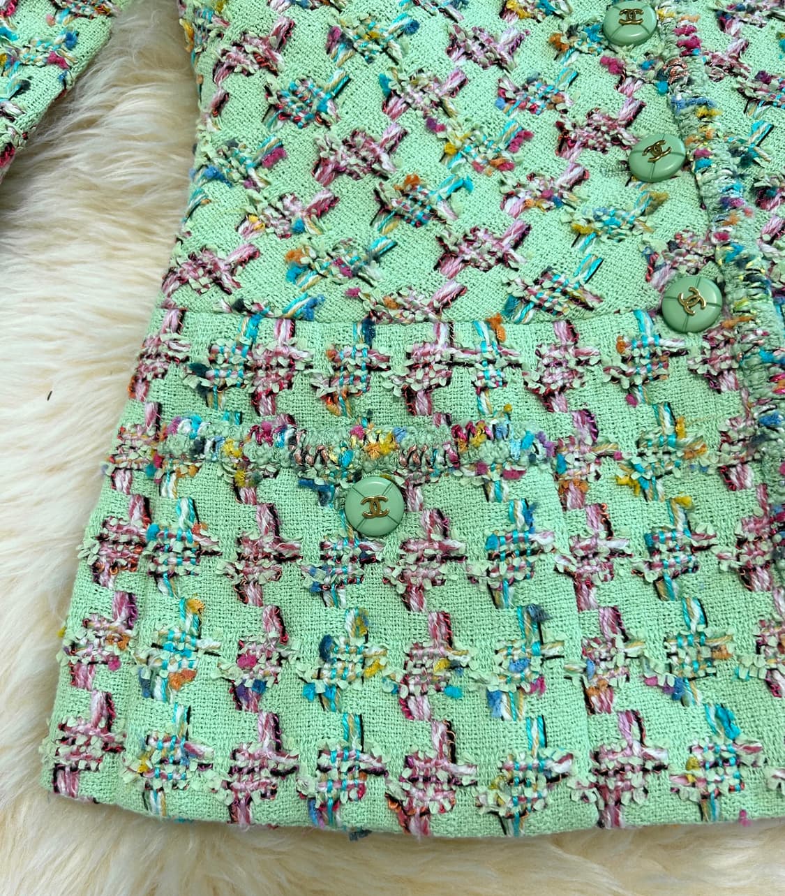 샤넬 1995 S/S collection 민트그린 트위드자켓 상품이미지7