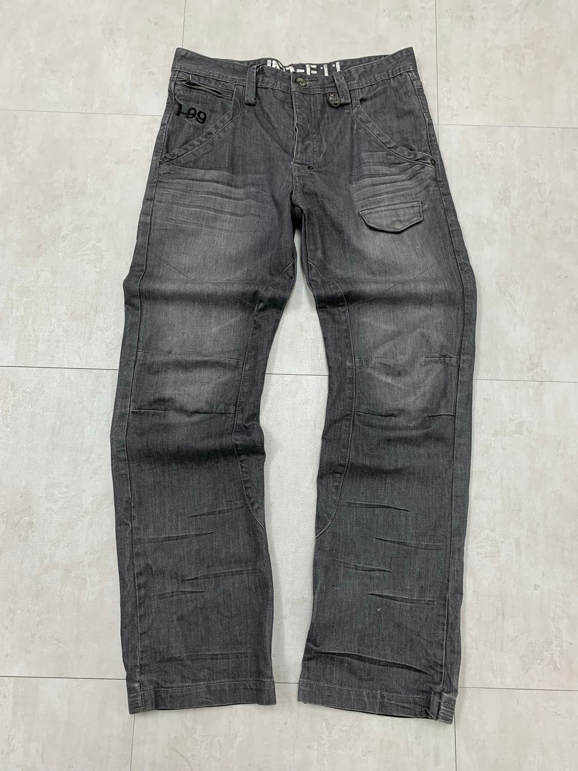 흑청 데님 스트라이트 팬츠 #384 상품이미지1