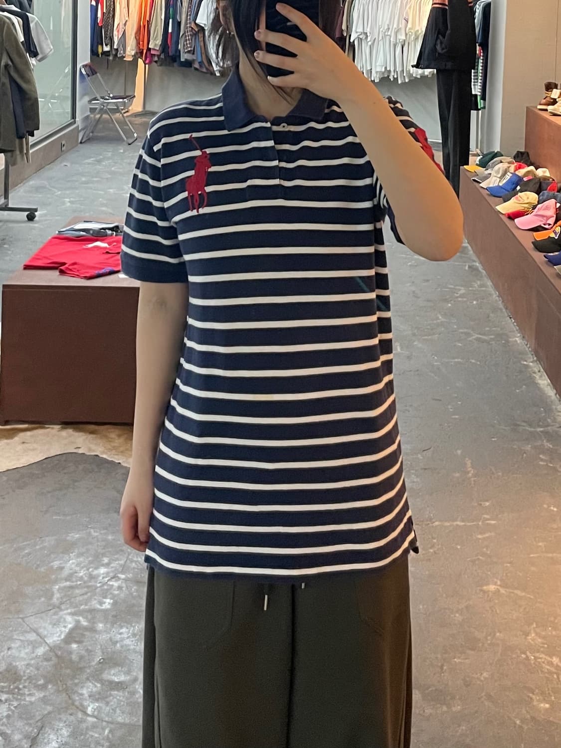 폴로 랄프로렌 빅포니 스트라이프 카라 반팔 H2572 상품이미지1