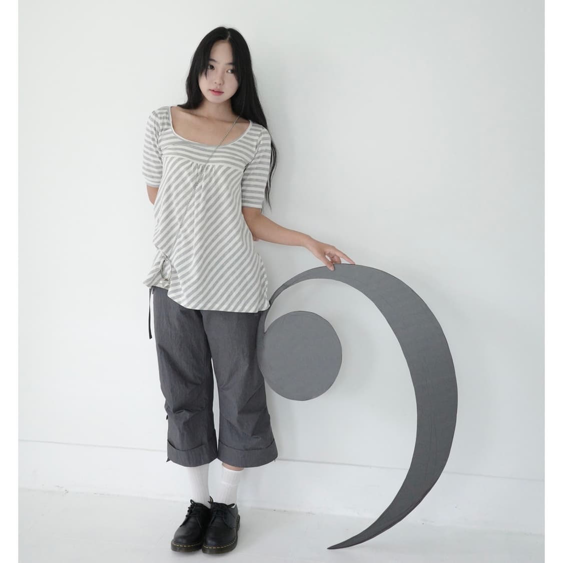 인앤양인하모니 유 탑 yinandyang Yuu top, grey 상품이미지1