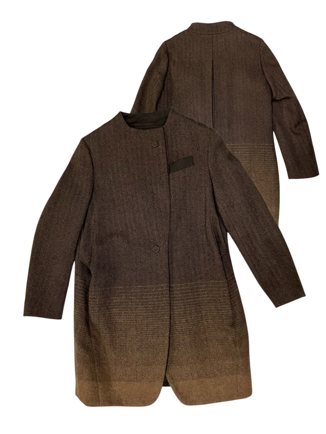 KUHO 헤링본 그라데이션 롱 코트 S 상품이미지1