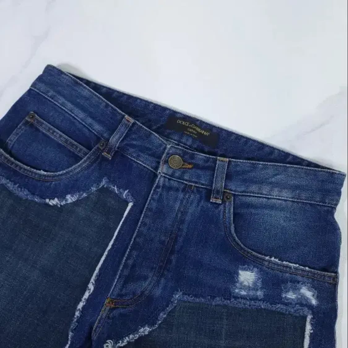 돌체앤가바나 패치 플라워 데님 팬츠 상품이미지7
