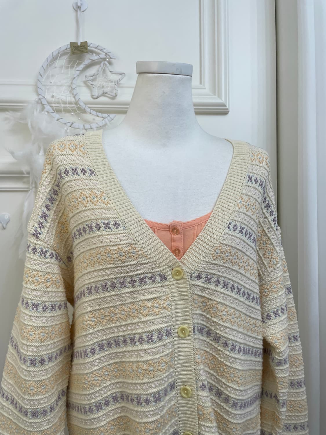 butter pastel embroidery v-neck loose ca 상품이미지4