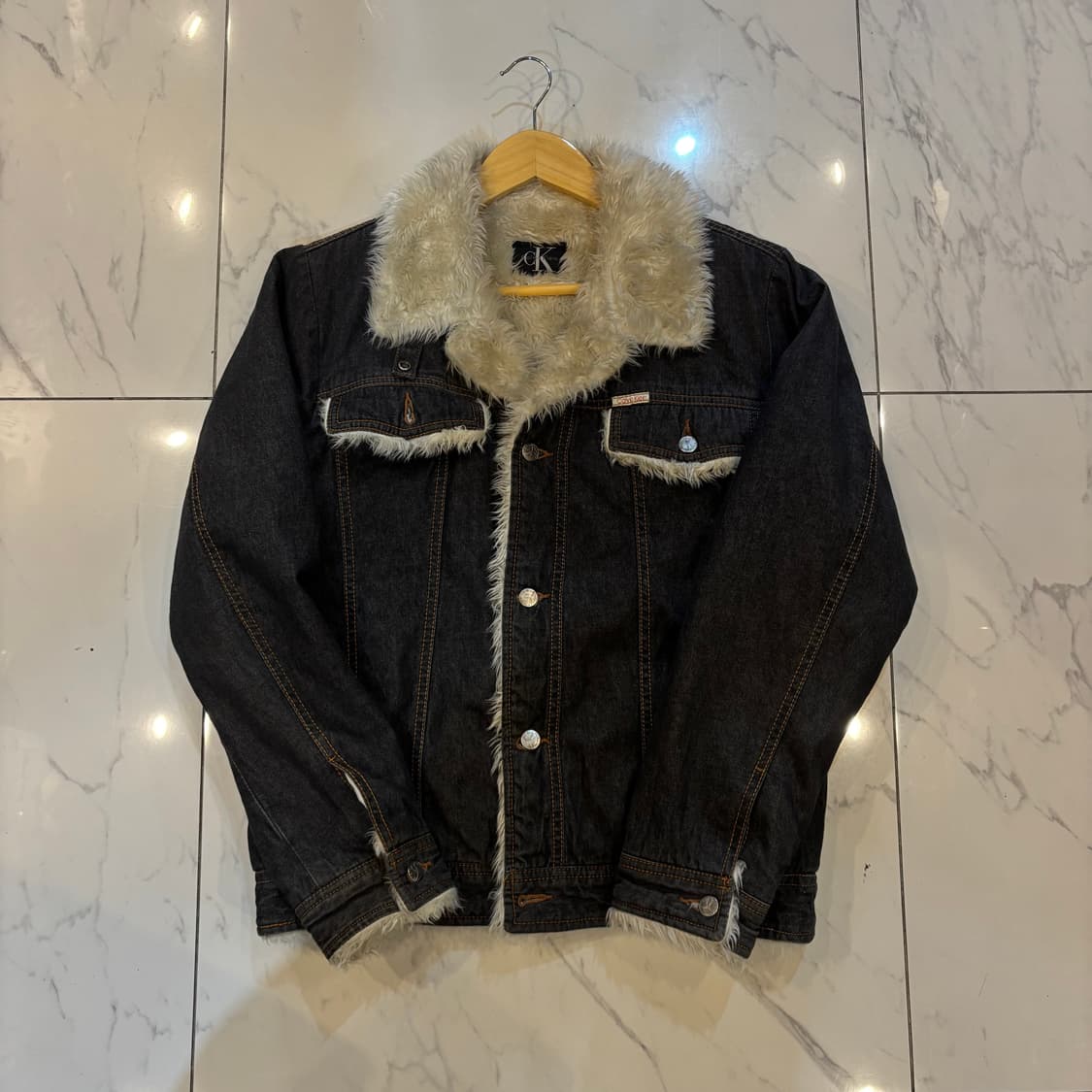 캘빈클라인 양털 흑청자켓 하이넥 자켓  상품이미지1