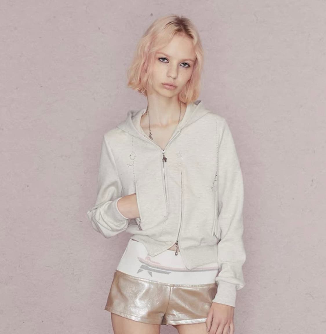 택포) 9266studio 지퍼 디테일 후드재킷 상품이미지3