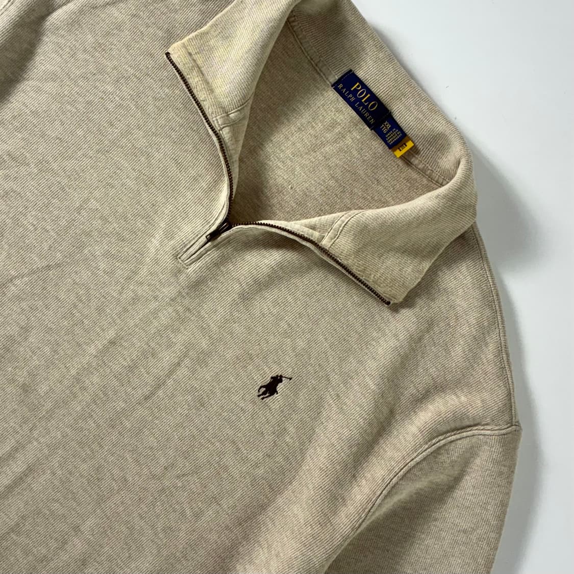 Polo 폴로 랄프로렌 현행QR 오트베이지 쿼터집업 니트 상품이미지3