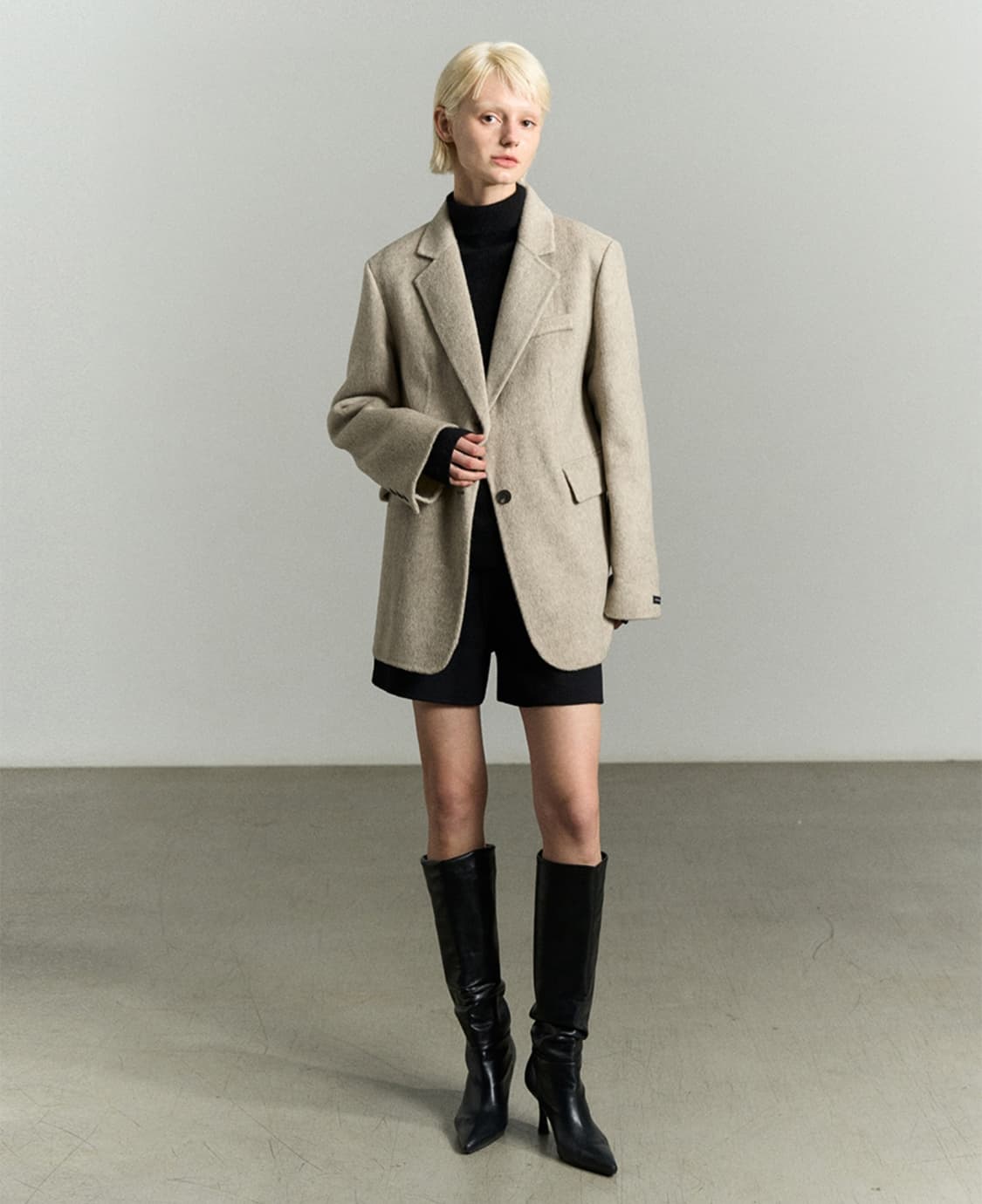 [sm] 리이 RE RHEE 앙고라 실크 핸드메이드 자켓 라이트 브라운 상품이미지2