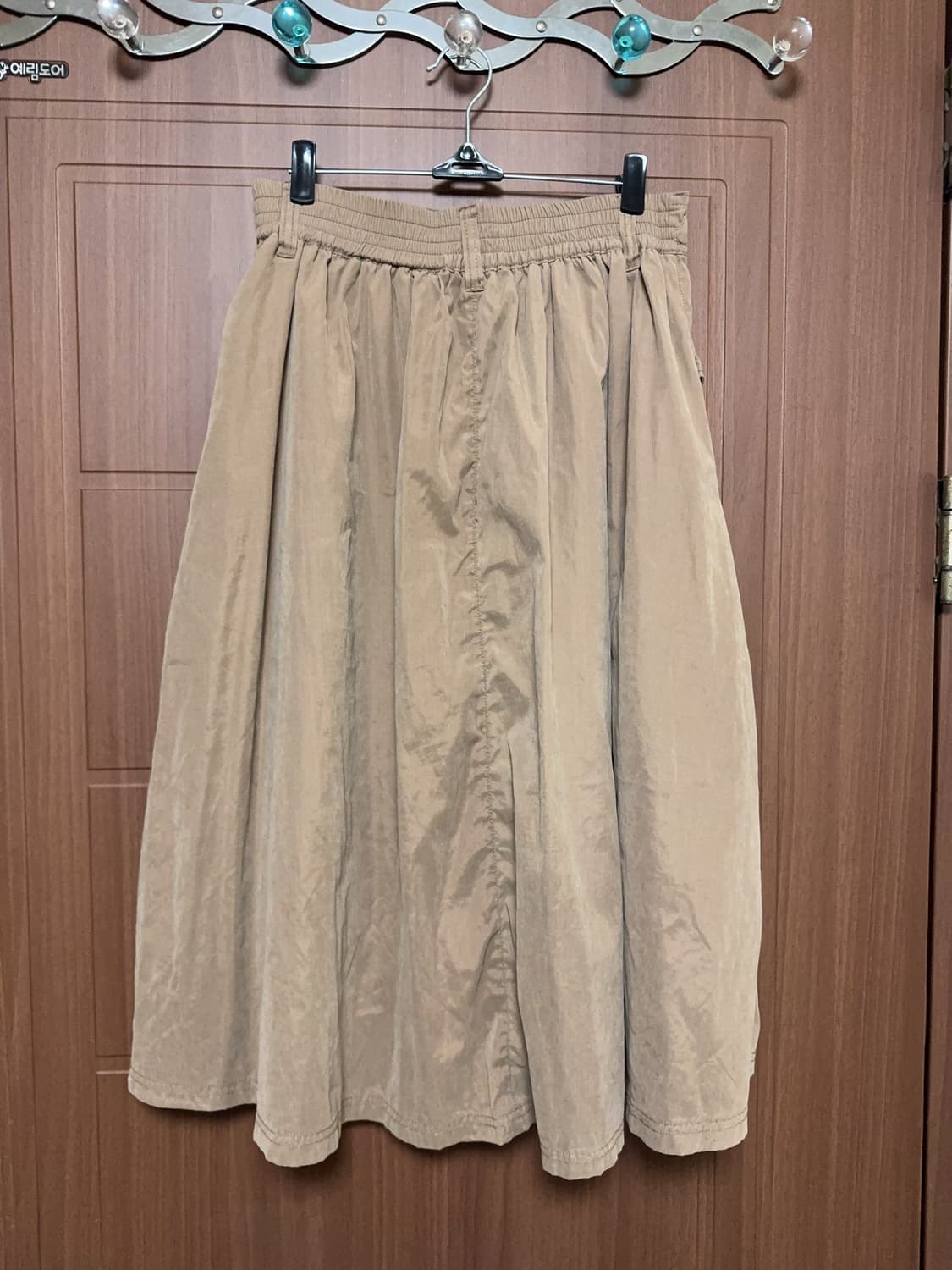모리걸 하구미 일본 빈티지 베이지 브라운 단추 버튼 롱 스커트 상품이미지4