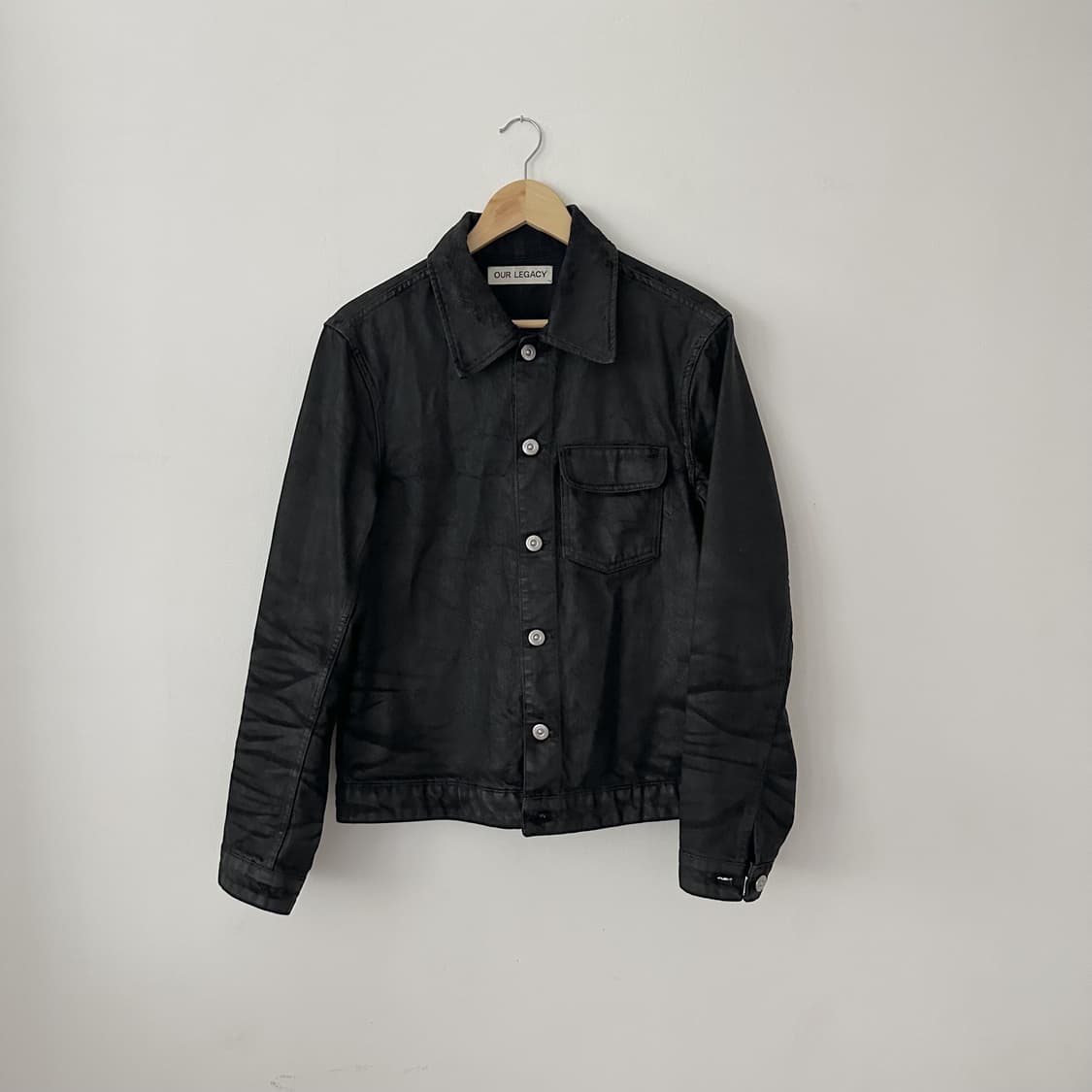 46/아워레가시 리버스 자켓 왁스드 블랙 데님 상품이미지5