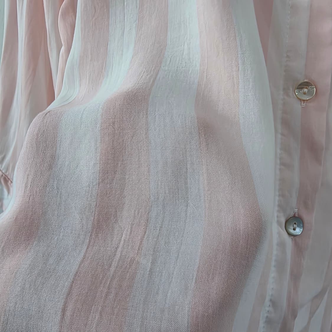 GRAND & GREENE 핑크 스트라이프 시어 셔츠 상품이미지10