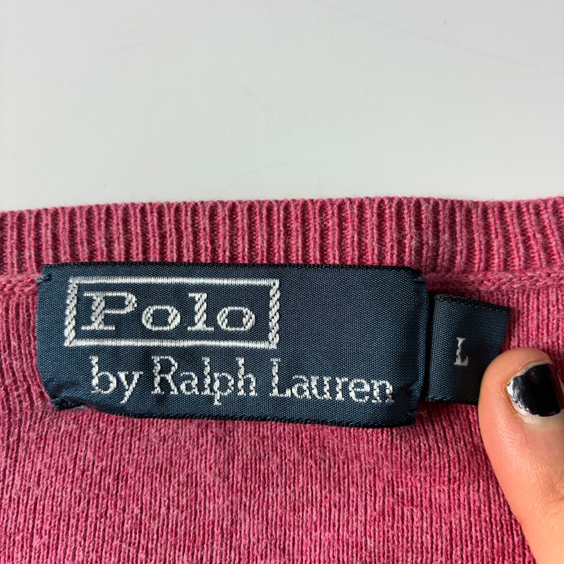 Polo  폴로 랄프로렌 90,s 자수 피마코튼 핑크 니트   상품이미지4