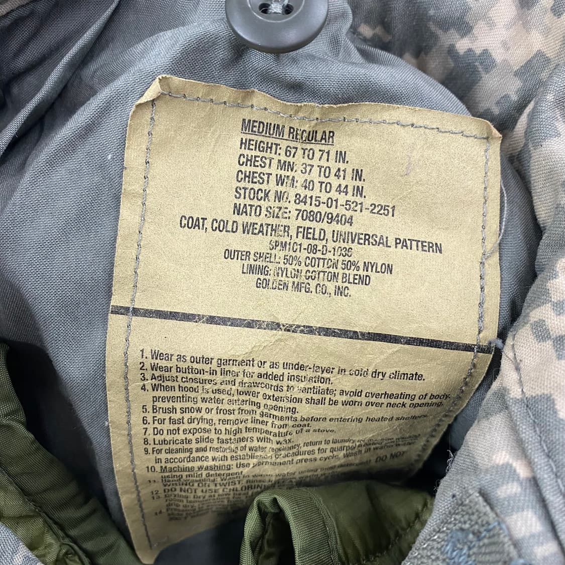 USA Army 군납 M-65 UCP 자켓 (100) 상품이미지8