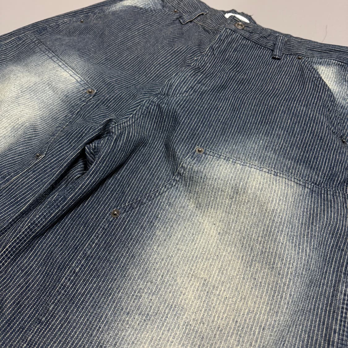 프릭스스토어 인디고블루 워시드 데님 스트랩 카펜터 쇼츠 상품이미지3