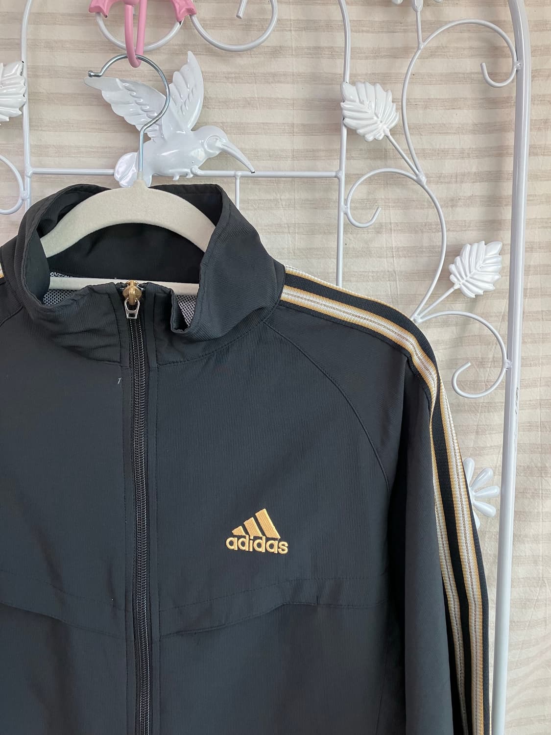 빈티지 아디다스 블랙 골드 배색 저지 y2k 스트릿 갸루 펑키 일본빈티지 상품이미지3