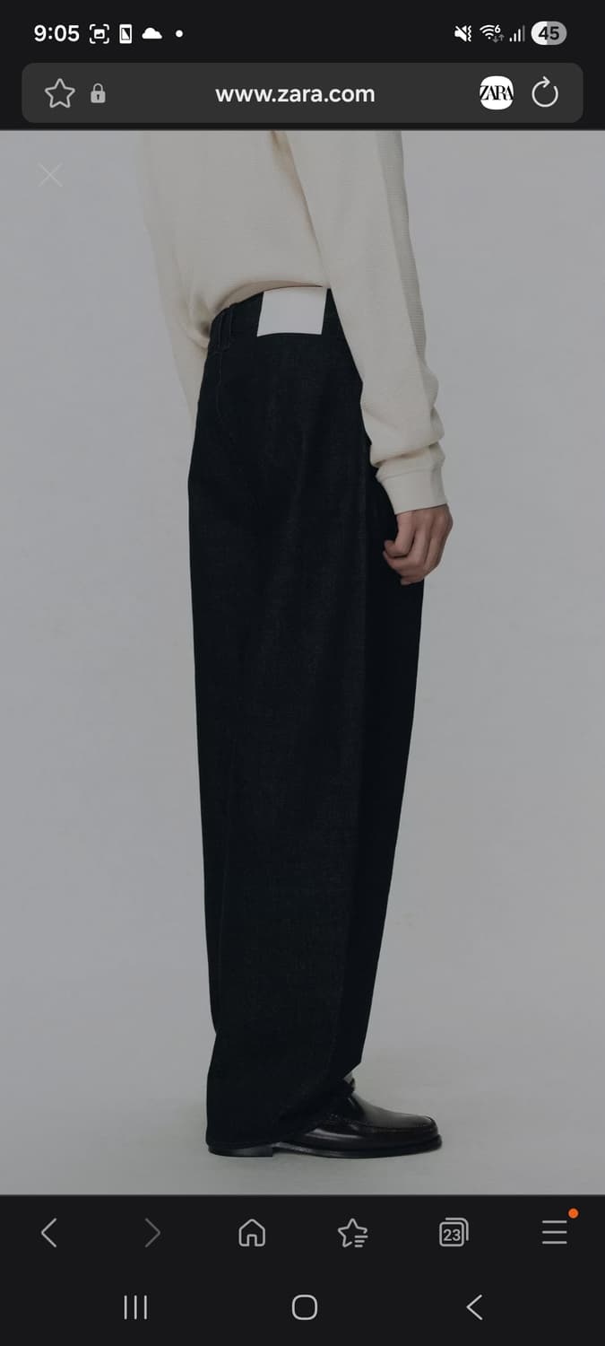 자라 x 소시오츠키 와이드 핏 플리츠 데님 상품이미지8