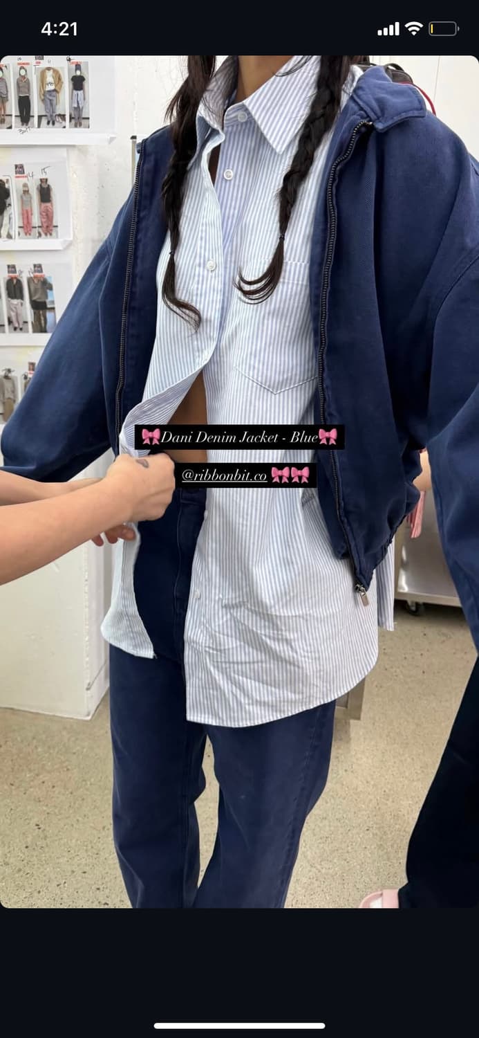 Ribbonbit 리본빛 Oxford shirt 셔츠 블루 지나정픽 상품이미지7