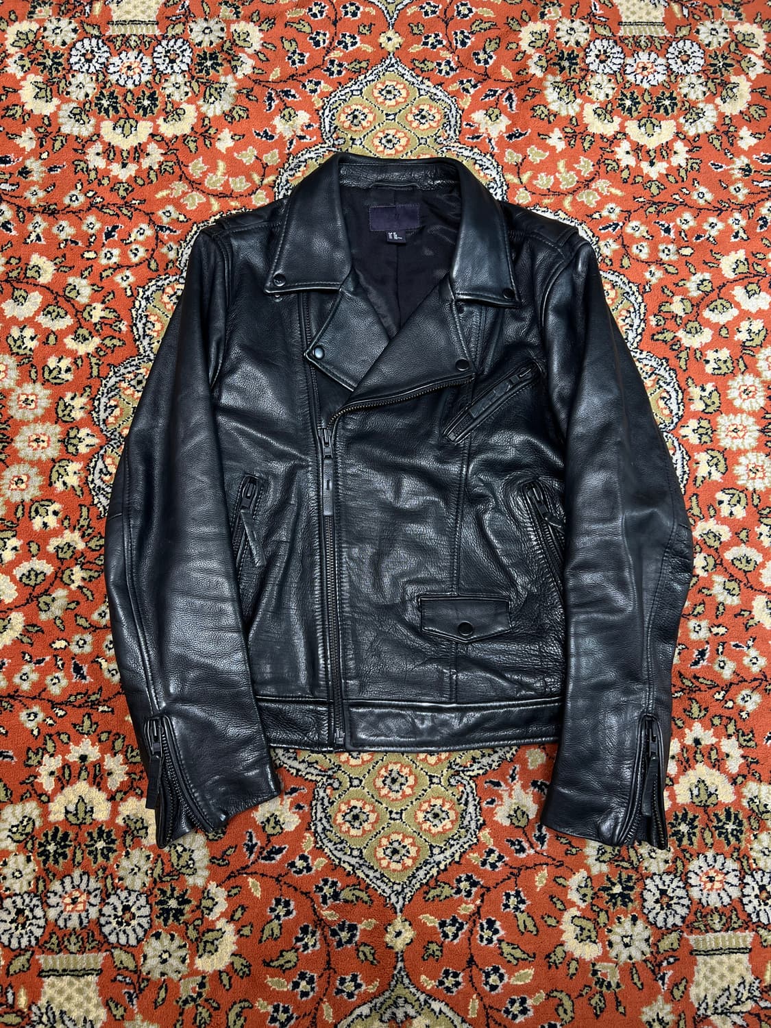 [42R] H&M 프리미엄 카우하이드 더블 라이더 가죽자켓 상품이미지1