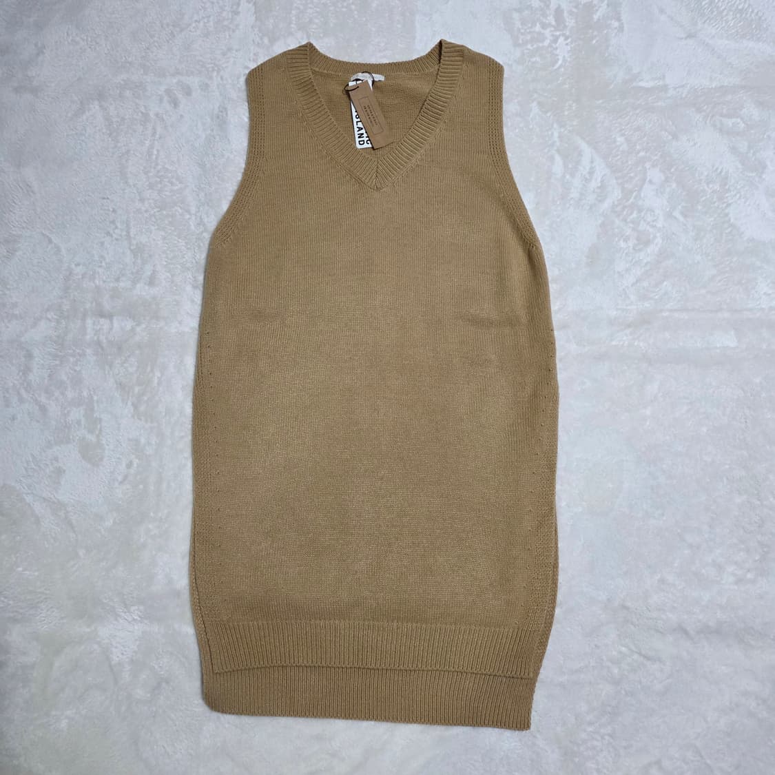 (F)여성 플라스틱아일랜드 니트 롱 베스트  상품이미지1