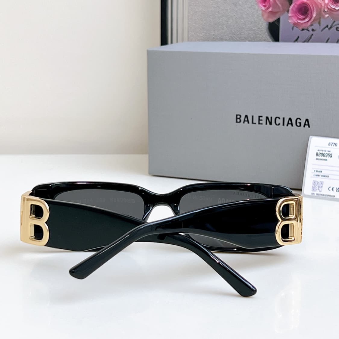 (W) 발렌시아가 다이내스티 렉탱글 선글라스 블랙 상품이미지6