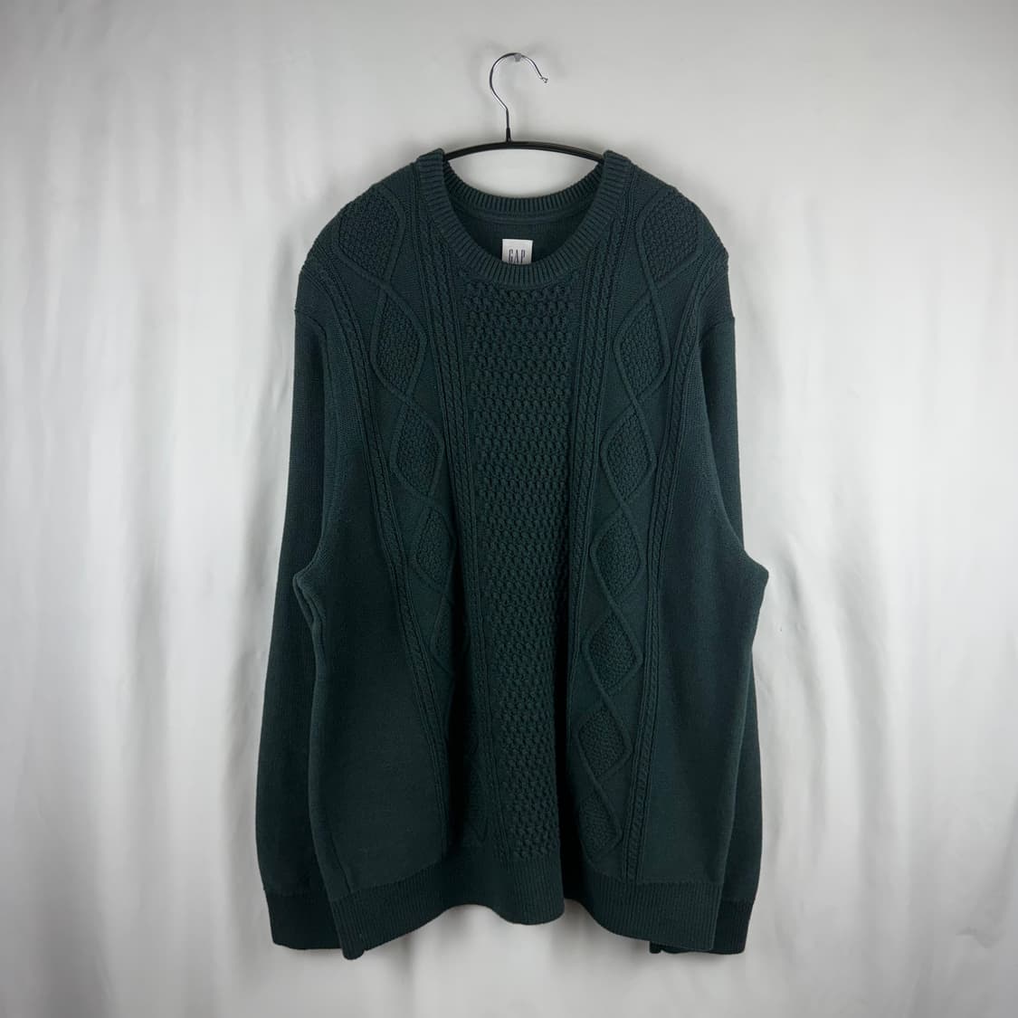 XL) GAP 라운드 케이블 니트 그린 상품이미지2