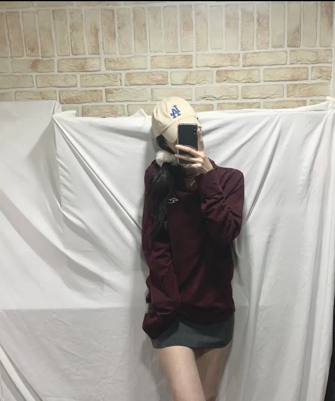 홀리스터 후드티 ,버건디,L 상품이미지3