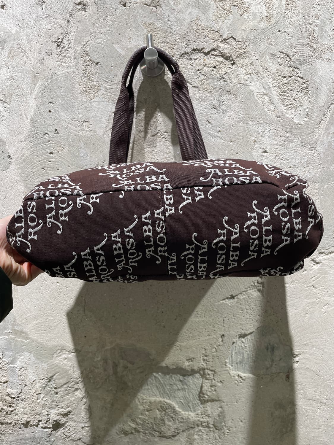 알바로사 재팬 브라운 자카드 캔버스 숄더백 상품이미지5