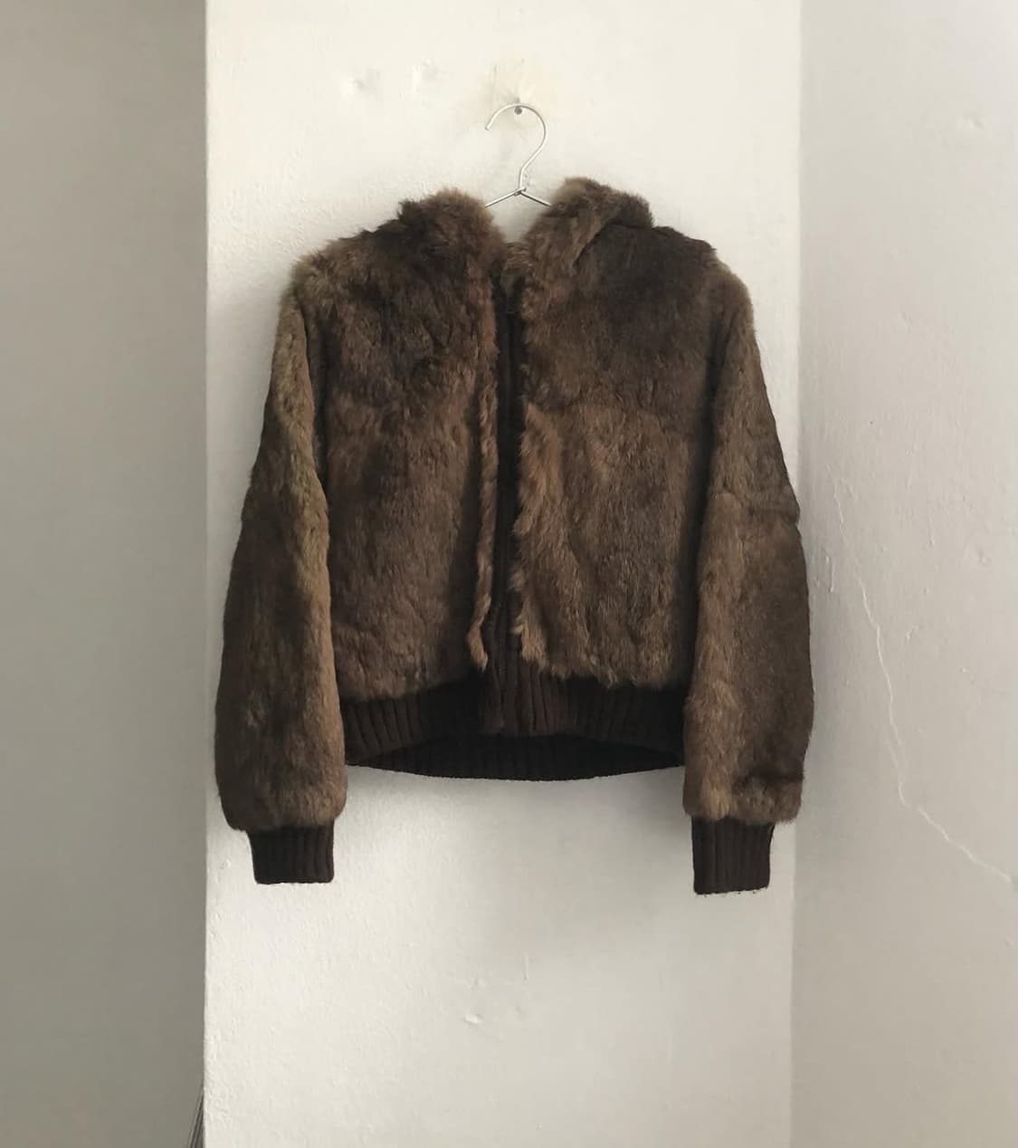 브라운 퍼 후드자켓 상품이미지2