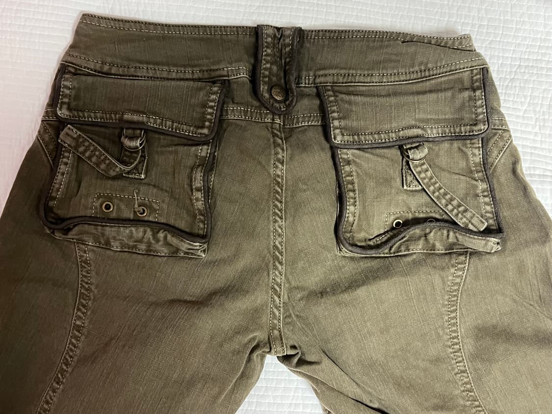 카키 브라운 로우라이즈  빈티지 부츠컷 상품이미지3