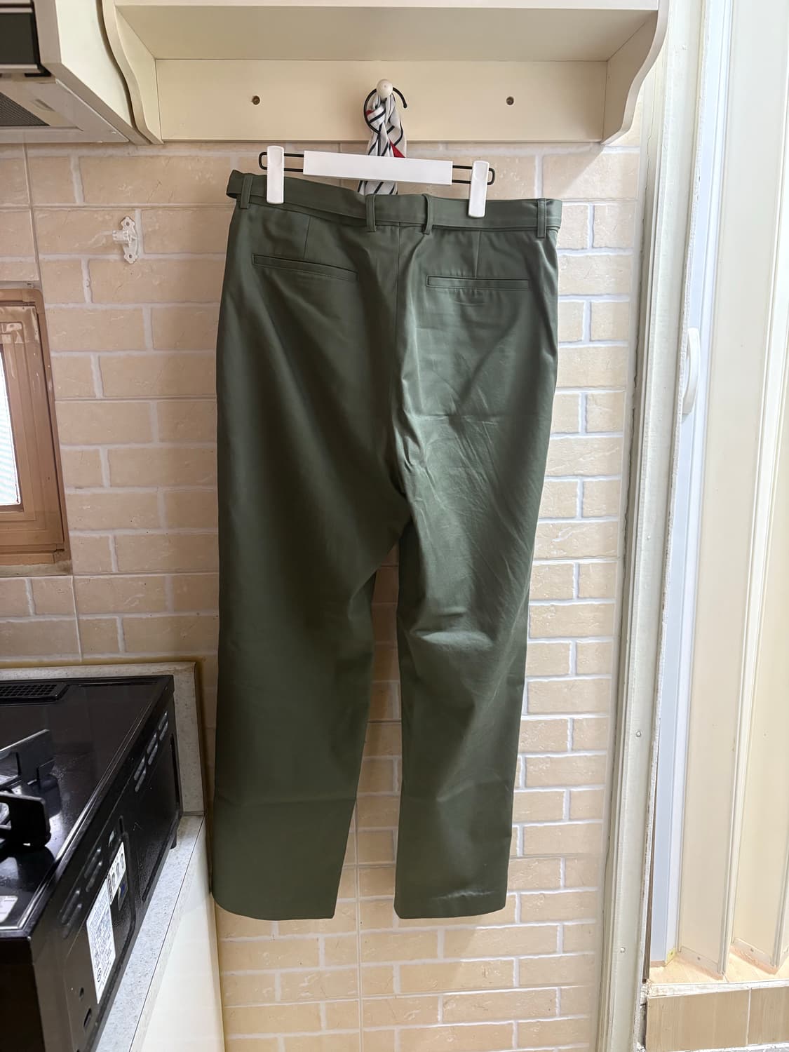 와기 벨티드 팬츠 - 밀리터리 그린 3사이즈 상품이미지7