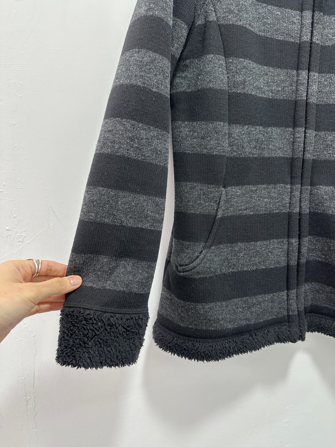 Stripe fur knit zip up  상품이미지4
