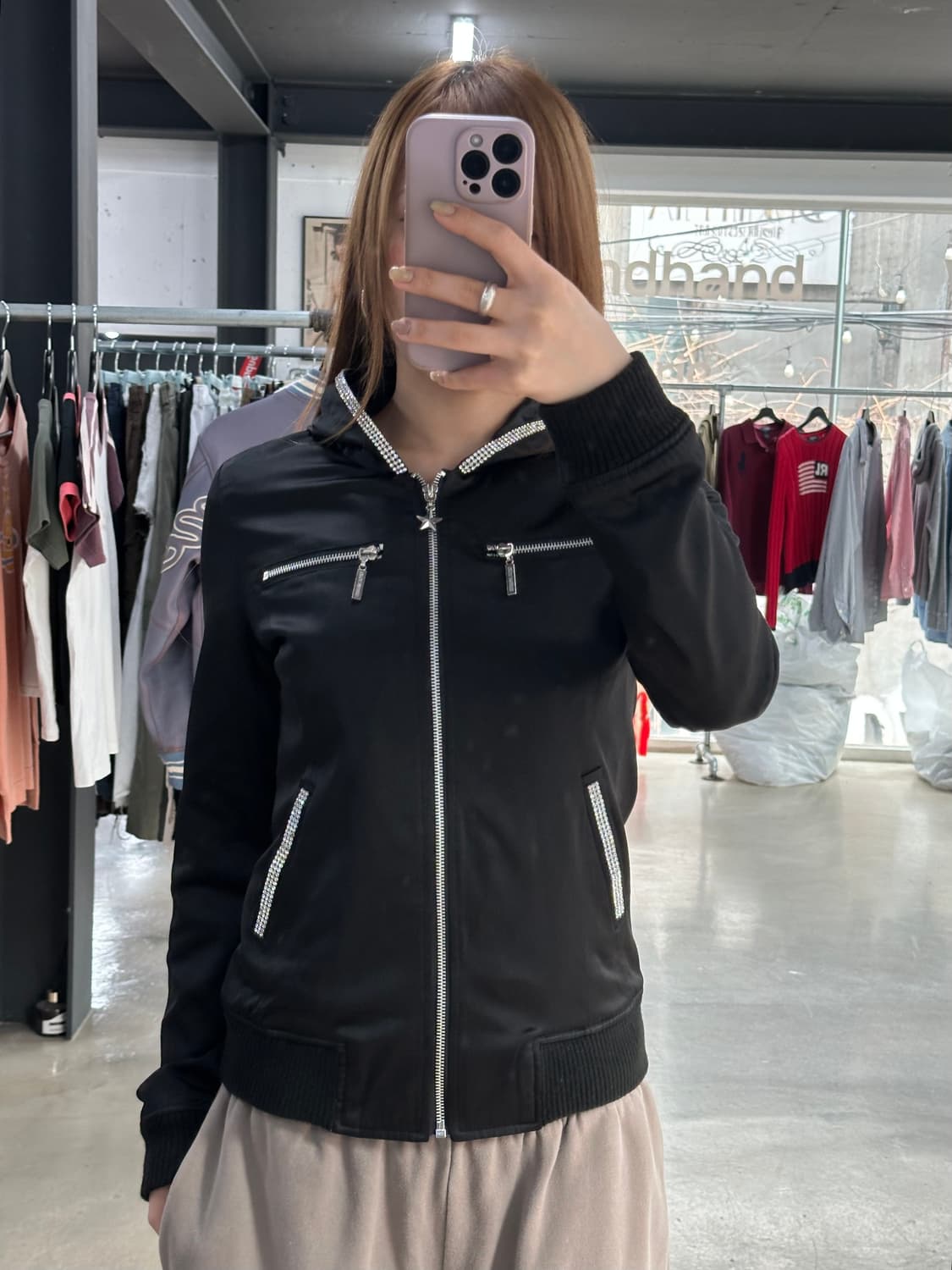 세실맥비 큐빅 스타참 후드자켓 상품이미지3