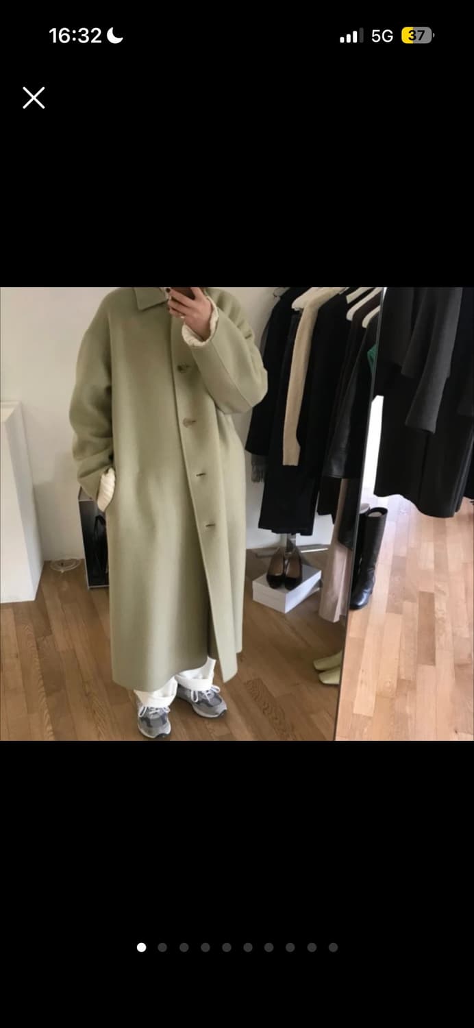 아모멘토 핸드메이드 롱 코트 올리브 상품이미지3