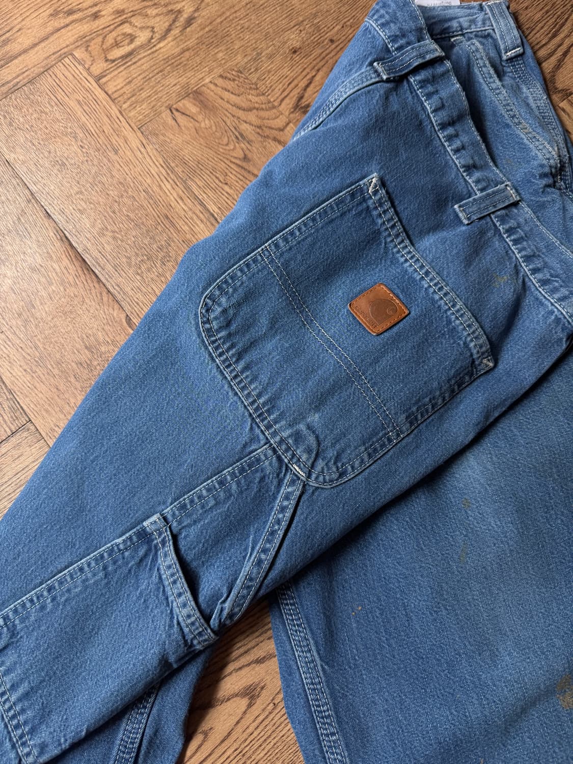 [36]칼하트 USA 미디엄블루 워싱 싱글니 카펜터 워크 데님 팬츠 상품이미지6