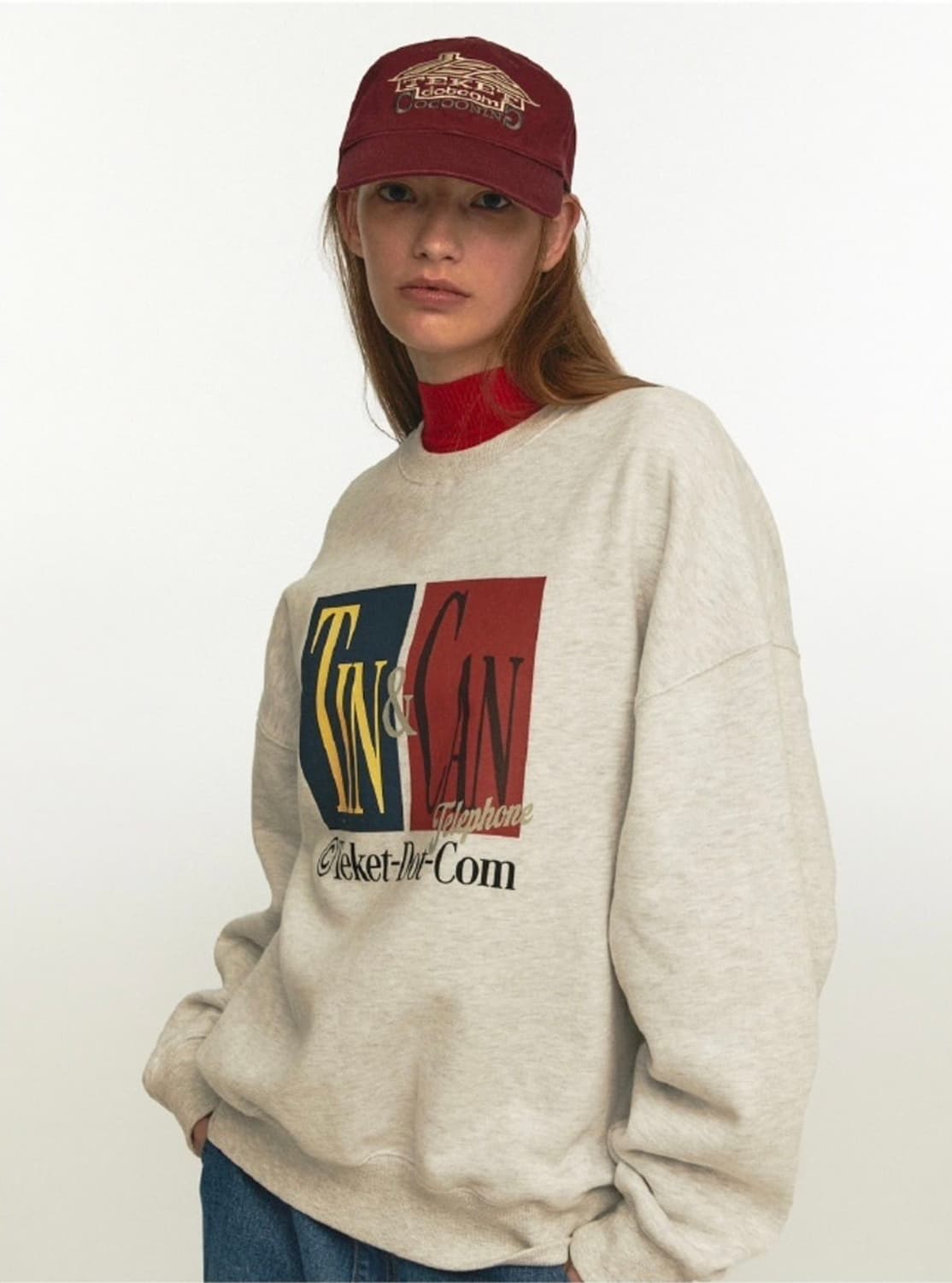 테켓 스웻셔츠 맨투맨 멜란지그레이 상품이미지2