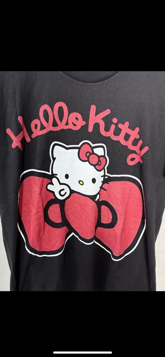 빈티지 헬로키티 y2k 블랙 반팔티 H2530 상품이미지3