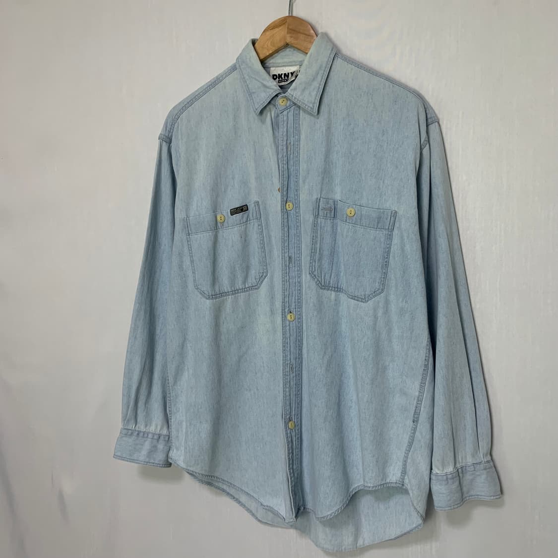 DKNY 연청 워싱 데님 셔츠 청남방 M 남녀공용 빈티지 00s 상품이미지2