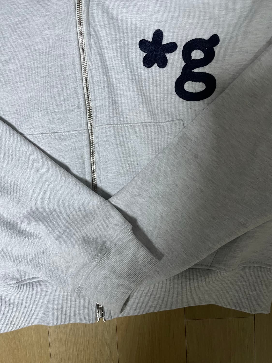 글런든 핸드워크 후드집업(라이트그레이) 1사이즈 상품이미지4