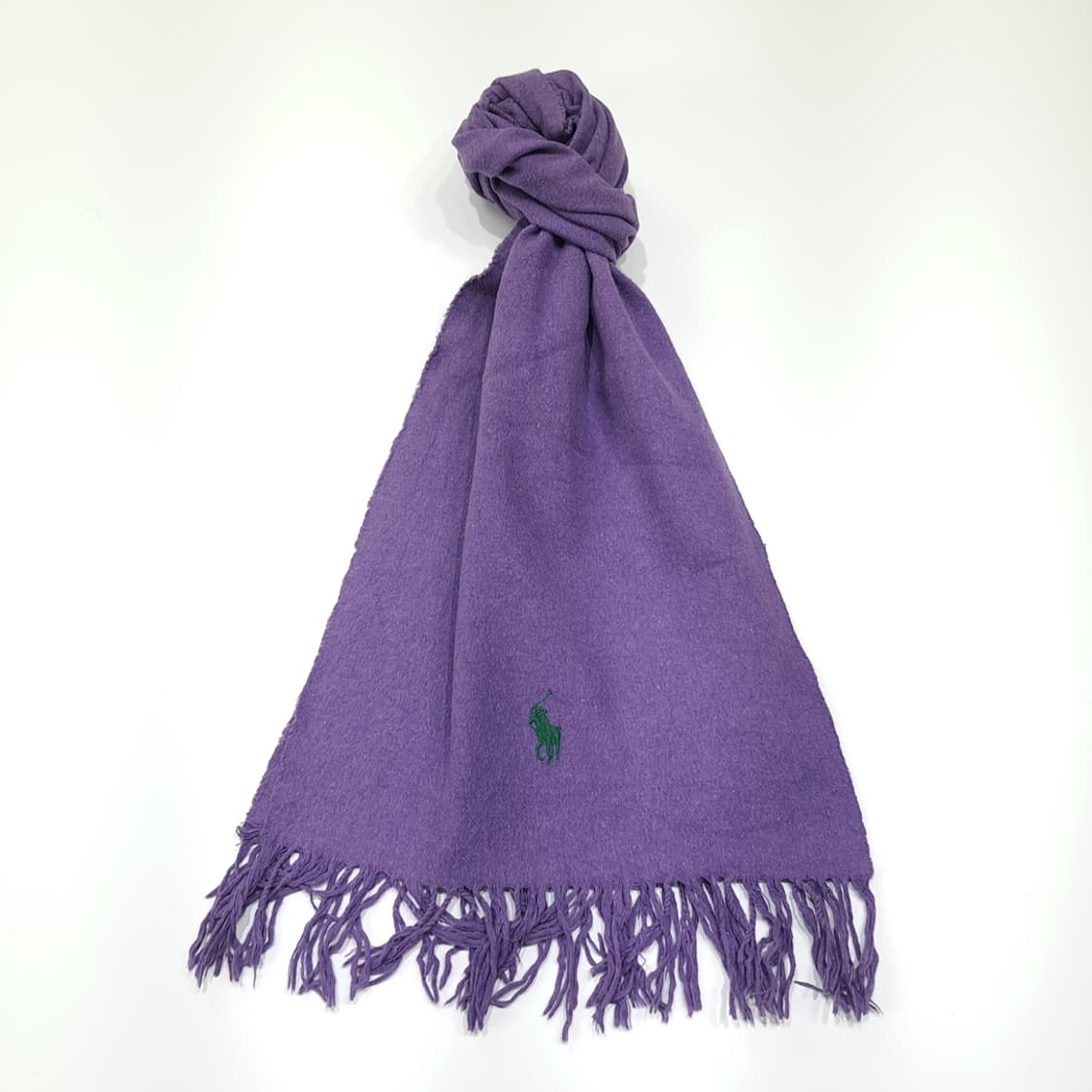 MX503 폴로 90s 프랑스판 코튼 포니자수 퍼플 머플러 목도리 상품이미지1