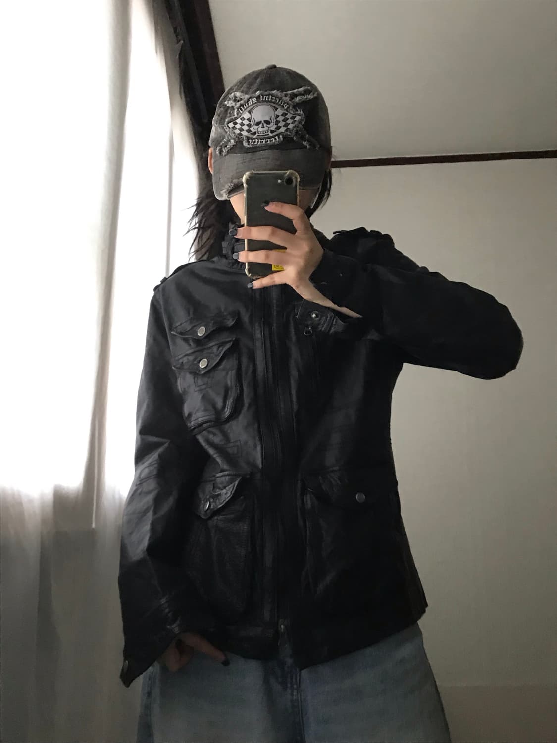 빈티지 넥버클 디테일 레더자켓 상품이미지4