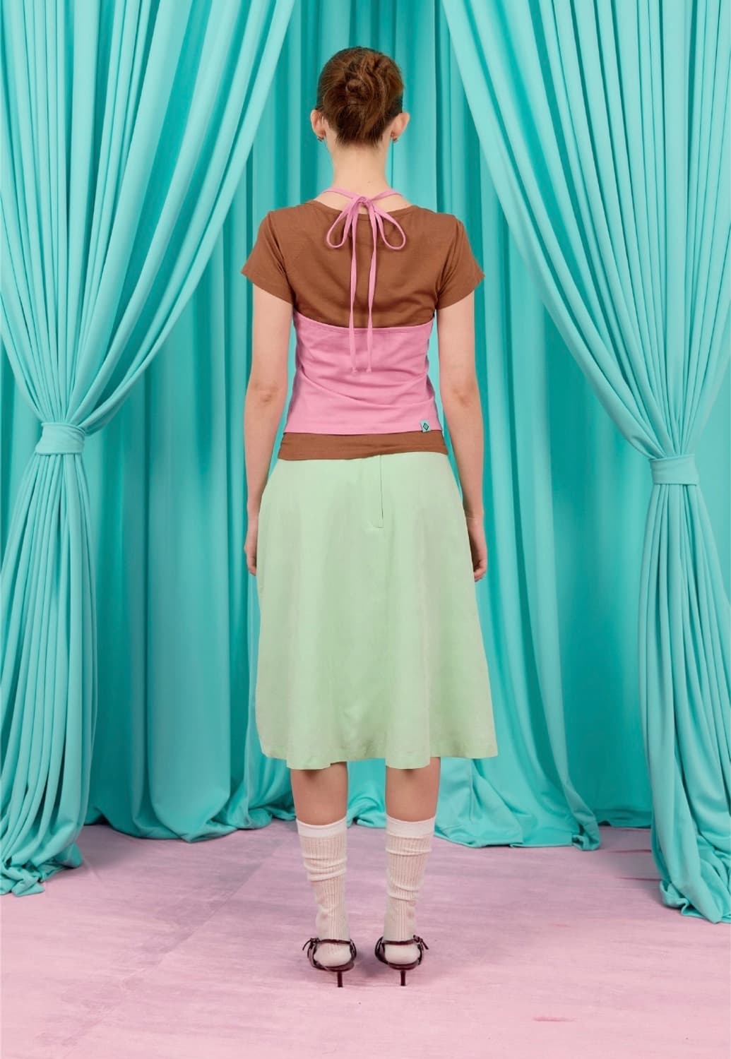 헤레틱 button flared skirt mint 상품이미지2