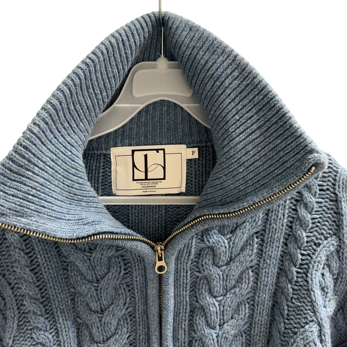 [F] 시티브리즈 케이블 니트 집업 상품이미지5