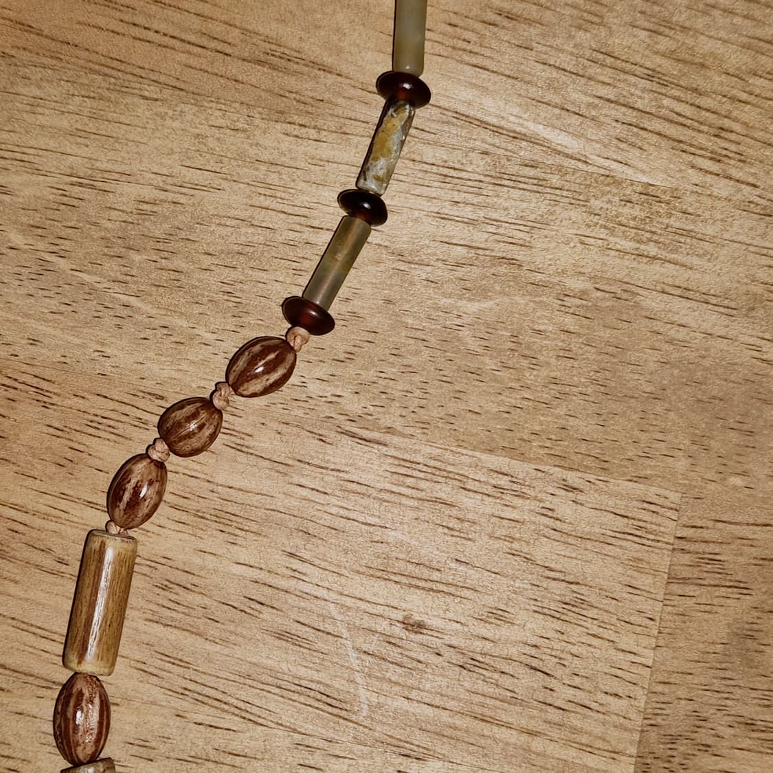 옥 소뿔 씨앗 대나무 가죽 목걸이 상품이미지3