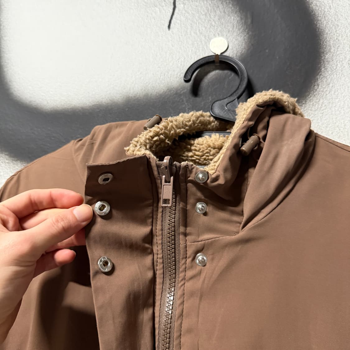 VTG 빈티지 초코 모카 브라운 리버시블 플리스 집업 후디 상품이미지6