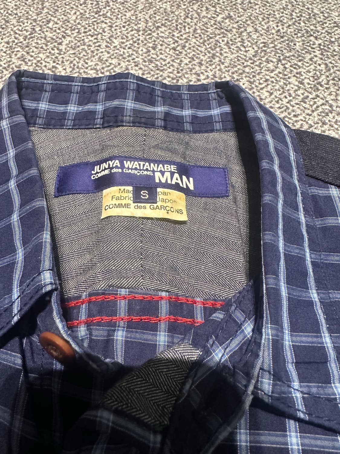 준야와타나베 꼼데가르송 체크 셔츠 s 상품이미지2