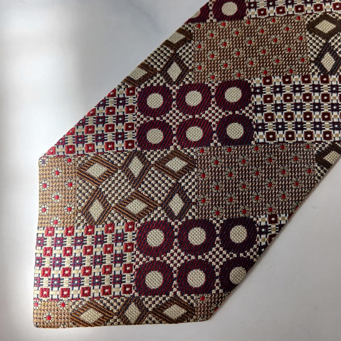 샤를 주르당 실크 브라운 패턴 넥타이 9.7cm A+등급 E798 상품이미지6